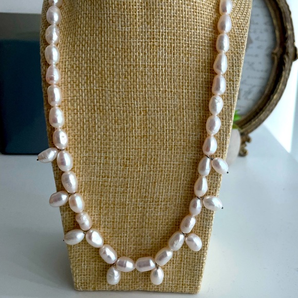 New Real Pearl Necklace with Steel Clasp - Picture 7 of 8